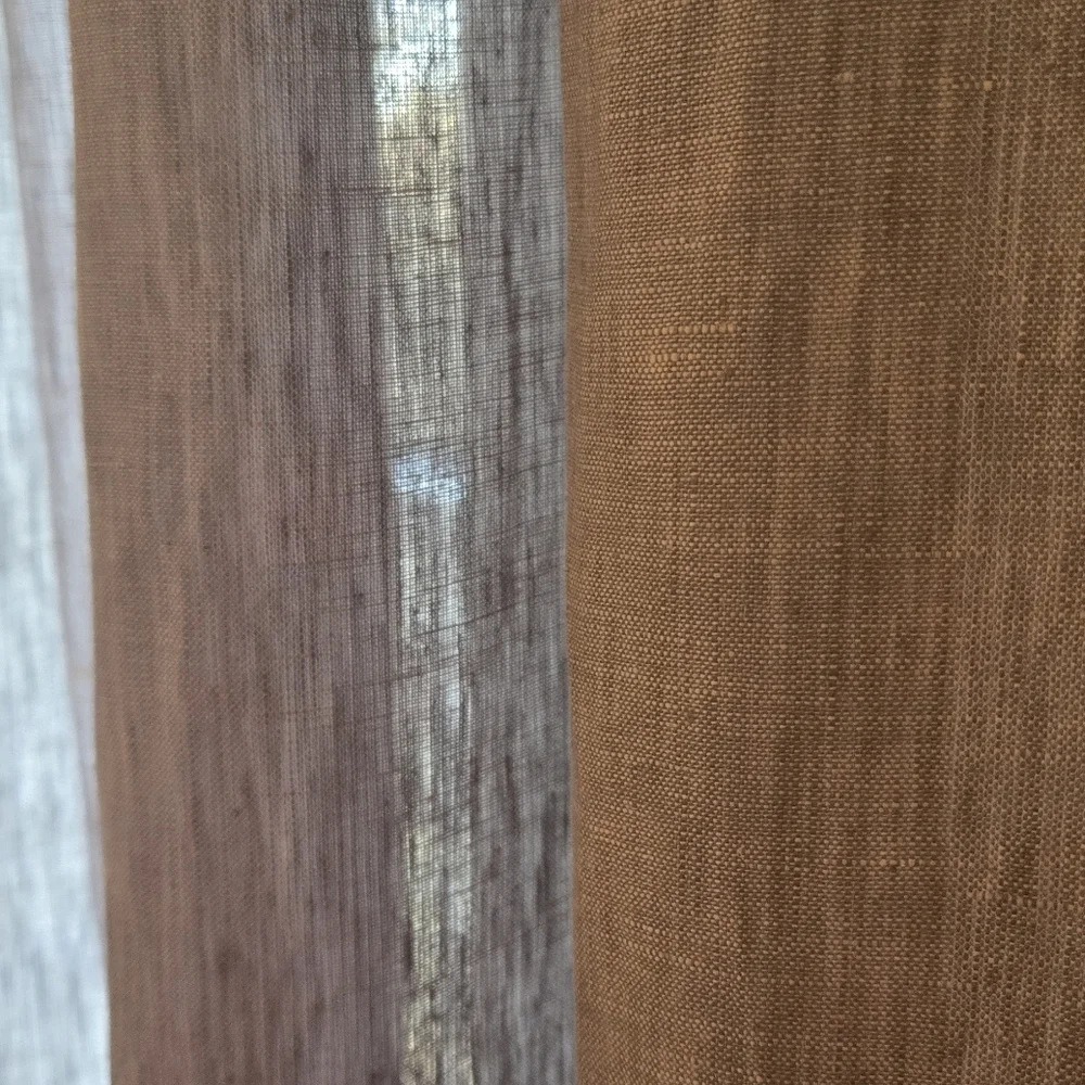 WEST ELM • European Flax Linen Curtain Panels, Set Of 2, Chambray Blue, 48x96